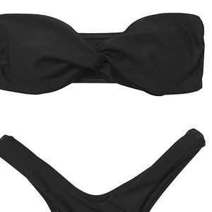 Women Sexy Solid Tube Tops Twist Front Thon ASISOL